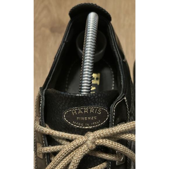 Harris Firenze 2817 Men's Handmade Italy Dress Sneakers Crocodile Print - 9.5 - Picture 5 of 10